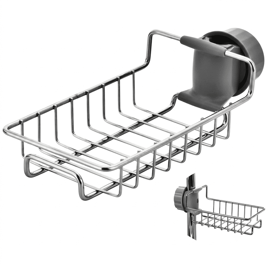Stainless Steel Adjustable Multifunctional Over Kitchen Sink Caddy