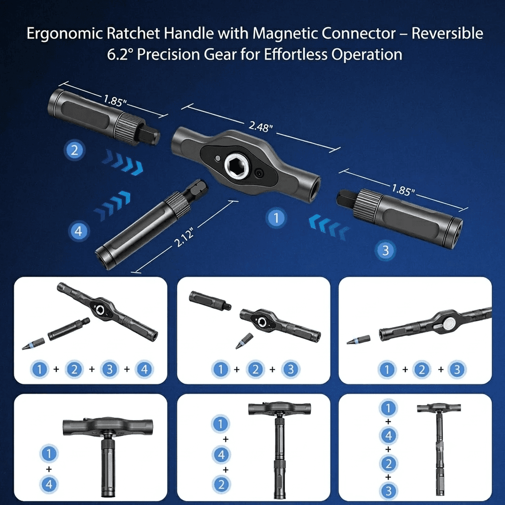 Premium Precision Screwdriver & Ratchet Bit Set