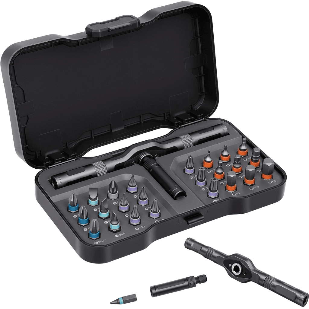 Premium Precision Screwdriver & Ratchet Bit Set